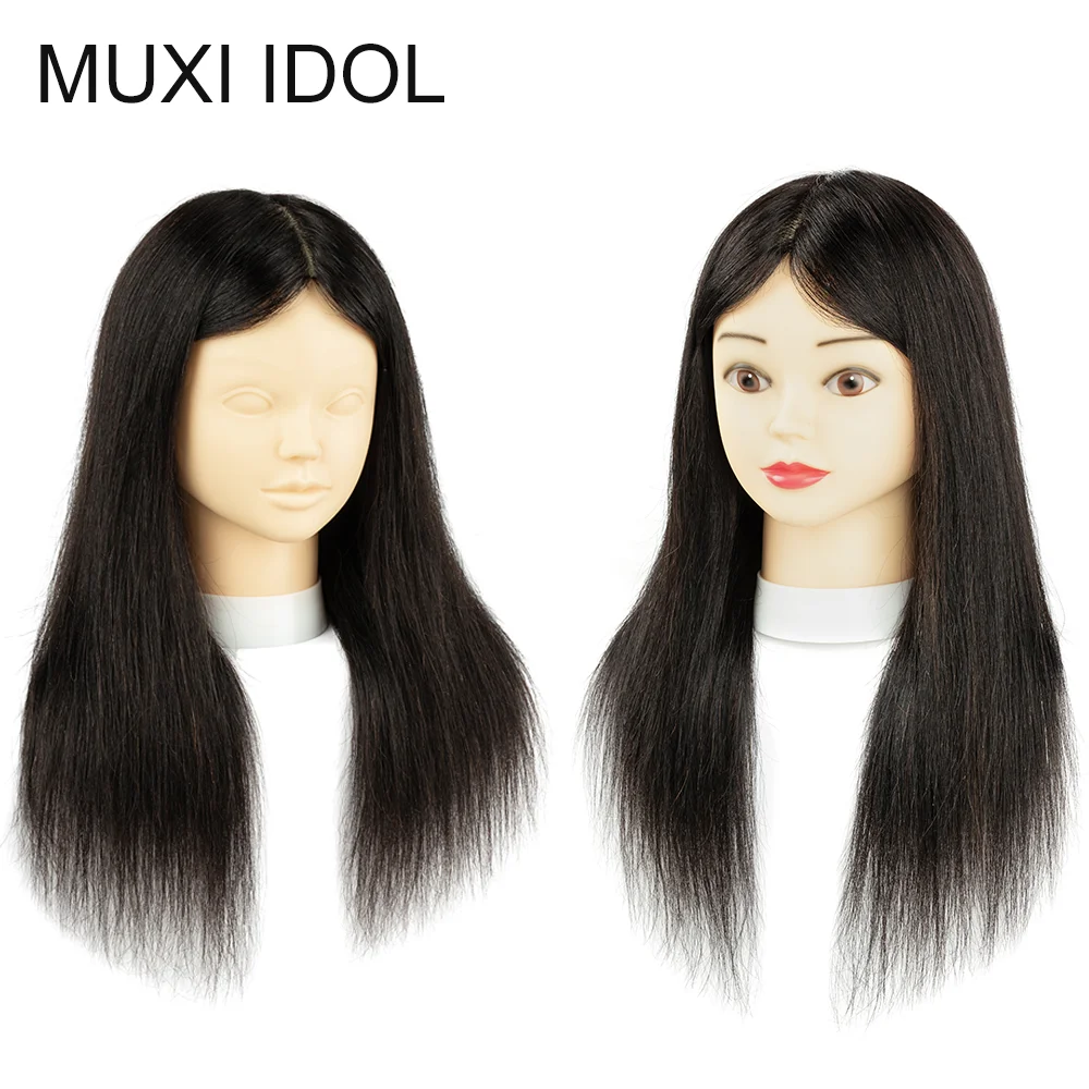 

100% Human Hair Mannequin Heads for Hair Training and Styling - Perfect for Salon Professionals and Hairstyling Practice