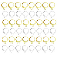 50pcs alloy earrings with round hook ear line and open-loop ear hook, used for DIY earring decoration accessories