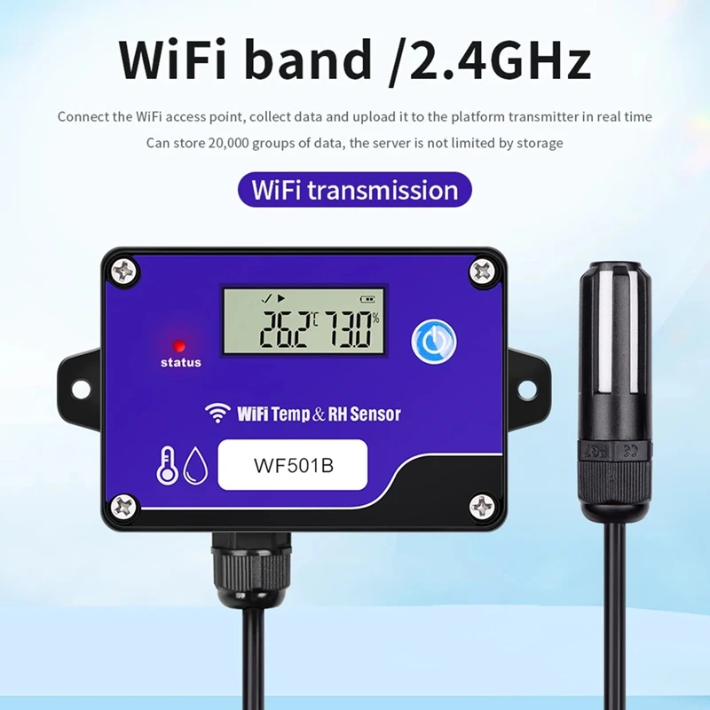 Y23A-WF501B Wifi Sensor de temperatura y humedad transmisor de temperatura Digital para almacenamiento Monitor de temperatura registrador de datos