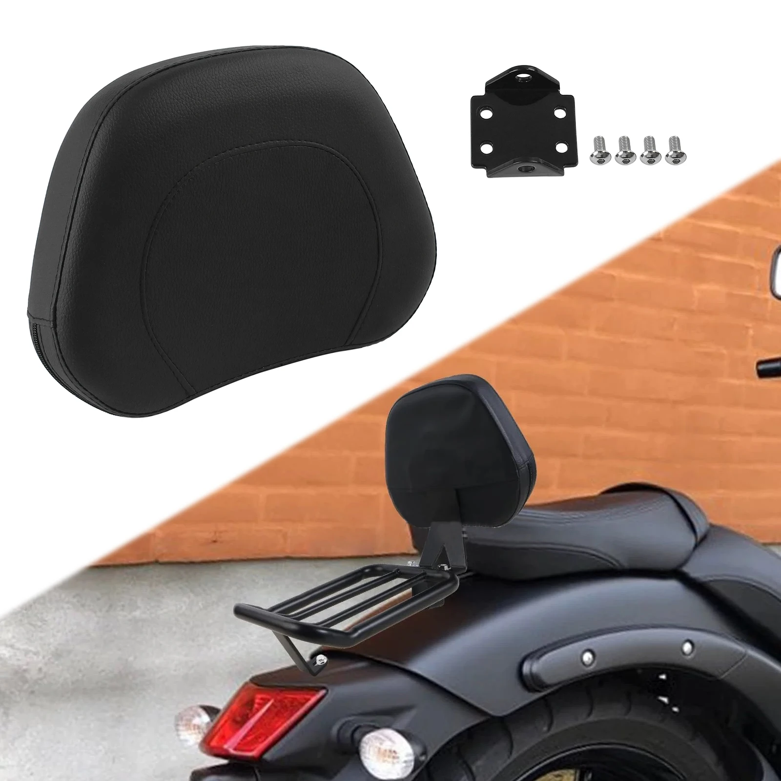 Cuscino per schienale posteriore per moto universale per passeggero Sissy Bar per Harley Honda Yamaha Suzuki Kawasaki Accessori per motocross