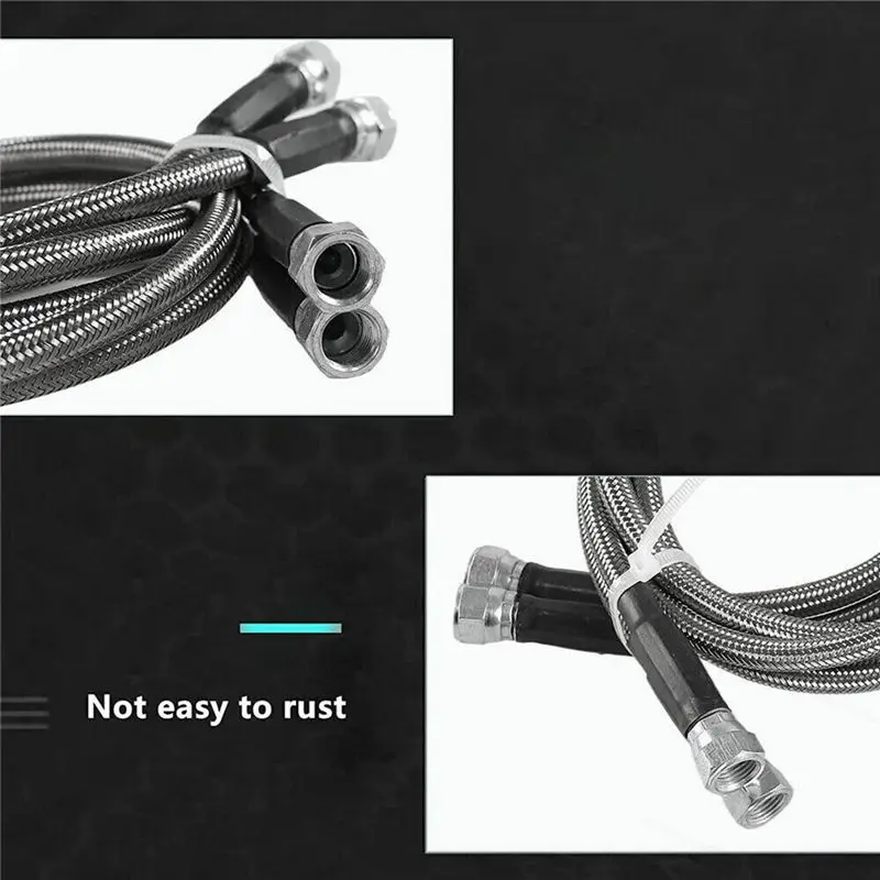 1Set Transmission Cooler Hose Lines SS-Braided 52 Inch Length For TH350 700R4 TH400 4L60E 4L80E Gearbox Parts view 5