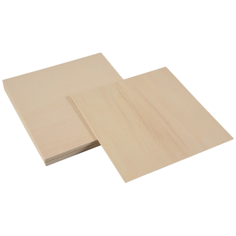 10 Stuks 20X20X0.2Cm Basswood Lakens Onvoltooide Houten Bord, Rechthoek Blank Houten, houten Uitsparingen Voor Ambachten