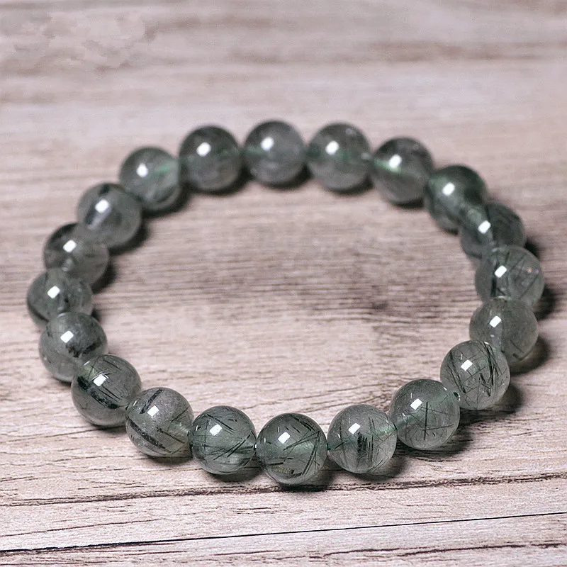 

Natural Green Hair Crystal Bracelet Light Transparent Men and Women Lovers Crystal Bracelet Fashion Gift