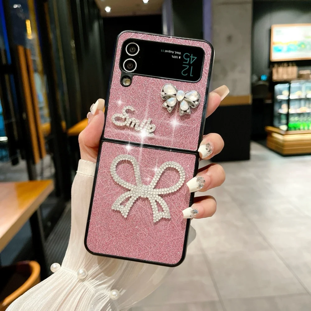 

Luxury Diamonds Bow Phone Case for Samsung Z Flip5 5G Z Flip4 Zflip5 Zflip4 Z Flip3 flip 5 Shockproof Cases Protection Cover