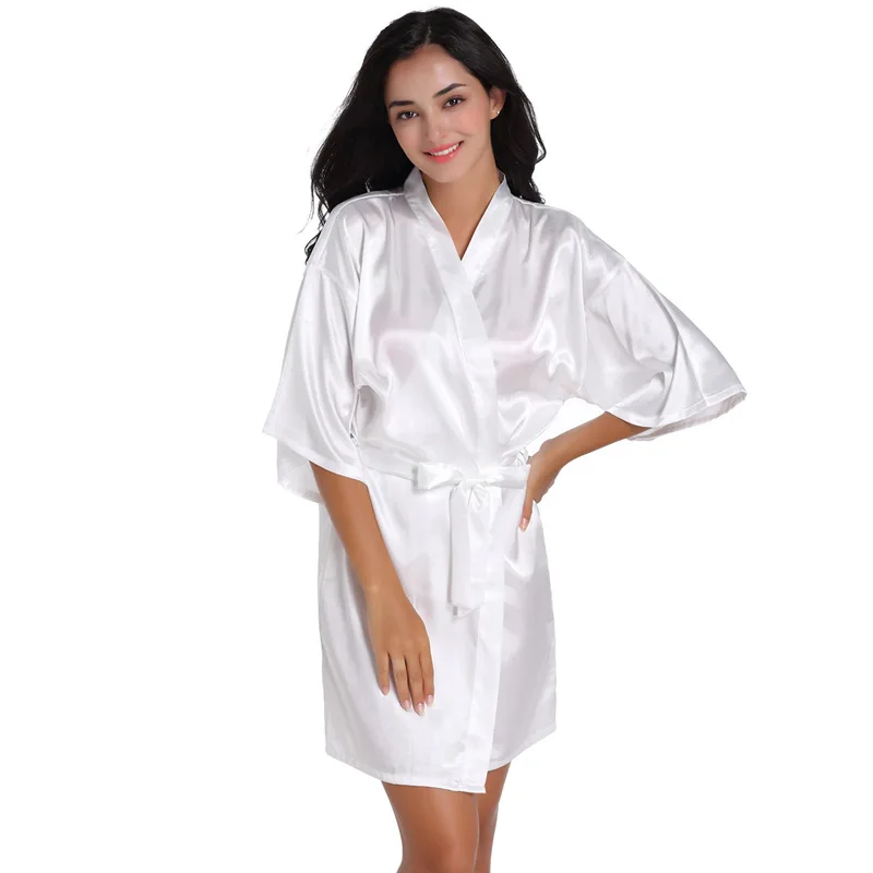 Wholesale Birthday Queen Gold Glitter Letter Women\'s Robes Silky Kimono Nightgown Bathrobes Dressing Gown T136