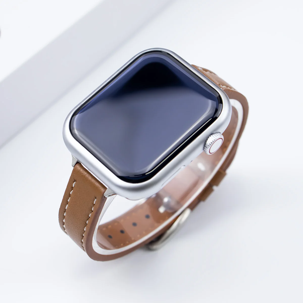 Slim Leather Strap for Apple Watch Band Ultra 2 49mm 45mm 44mm 42mm 40mm 41mm Leather Bracelet for IWatch Series 9 8 7 6 SE 5 4