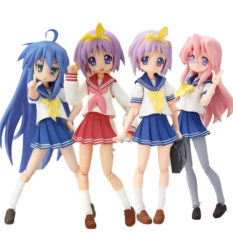 Original Max Factory Lucky Star Figma 012 044 Hiiragi Tsukasa 045 Tamura Hiyori 046 Iwasaki Minami Takara Miyuki Model Toys