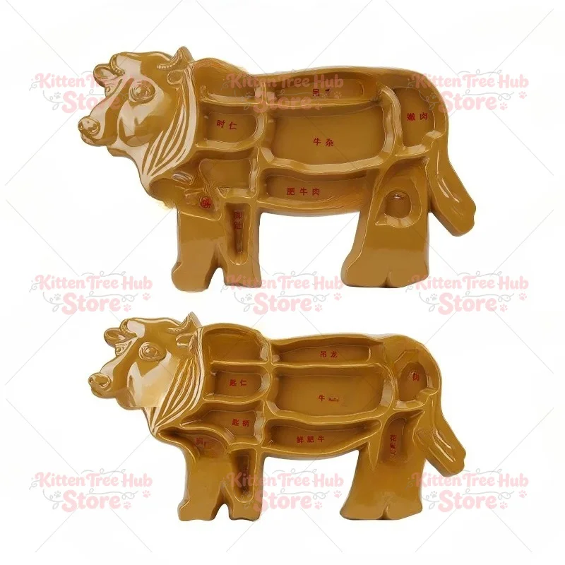 Cow Shaped Divided Plate, Creative Hot Pot Platter