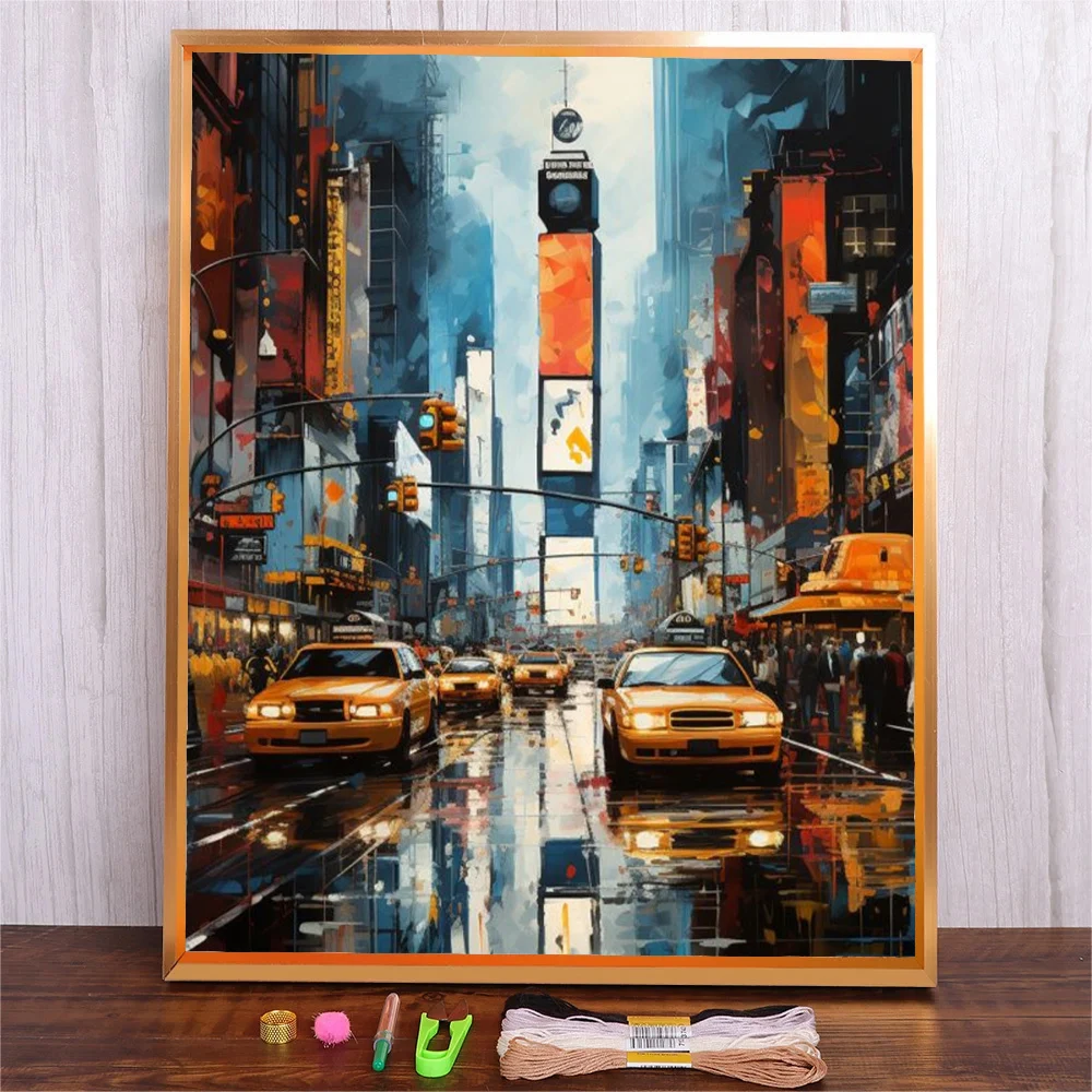 

Cross Stitch Kits Stamped DIY 11CT City Landscape Printed Eco-cotton Thread Embroidery Needlework Sets Home Wall Hanging Decor