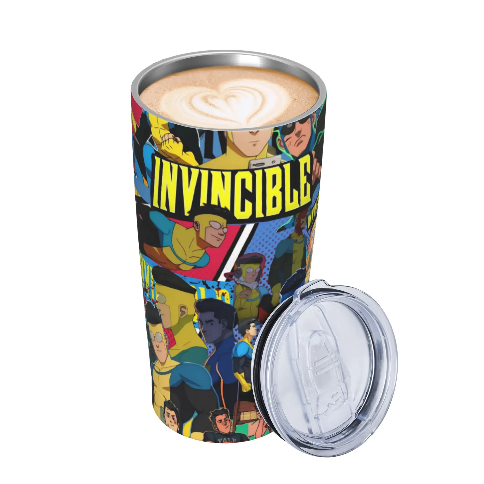Invincibles Comic Tumbler Vacuum Insulated  Coffee Cups with Lid Straw Smoothie Tea Mug Water Bottle 20oz