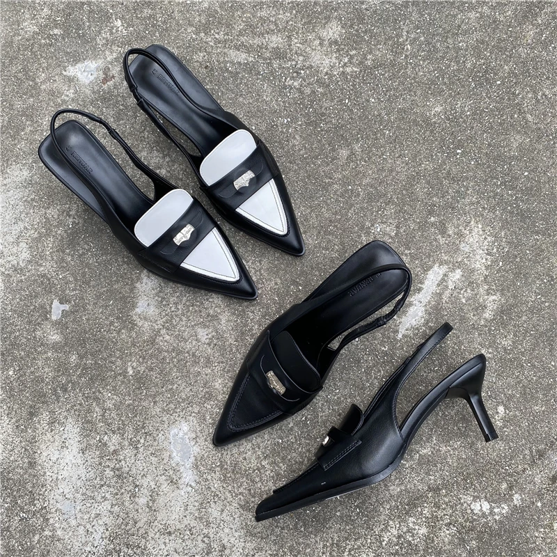 

Women's Sandals 2025 New Sle Bla White High Heels Summer Photoaphy Wedding Pointed Toe Single oes Thin Heel Sexy Low Cut