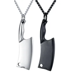 Stainless Steel Kitchen Knife Pendant Necklace for Men Women Punk Jewelry