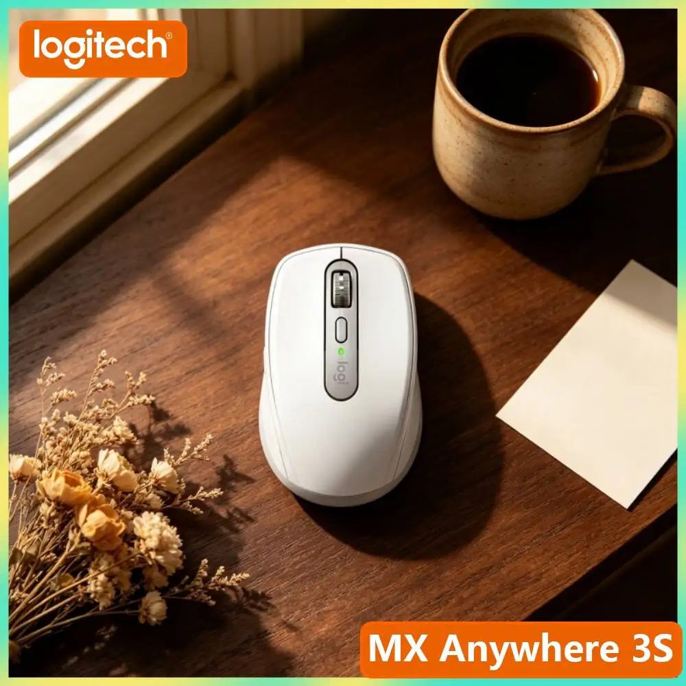 Ergonomic Wireless MX Anywhere 3S - 8K DPI, MagSpeed Wheel, Anti-Slip, Great for Flower Shop & Occasion Matching