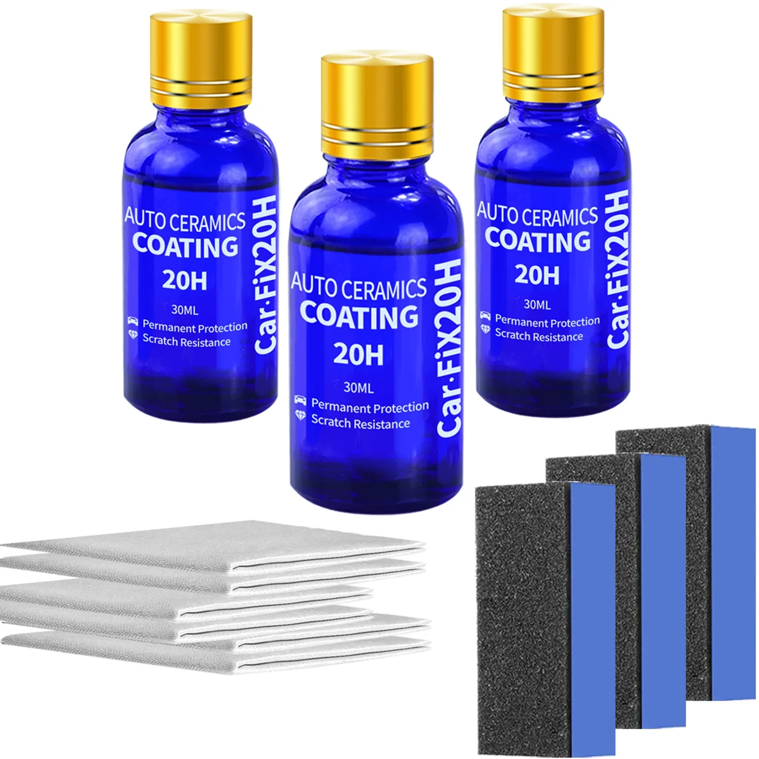 

3PCS 20H Ceramic Coating Polishing Wax Super Hydrophobic Paint Care Durability Anti-Corrosion Plated Crystal Car Liquid Glass