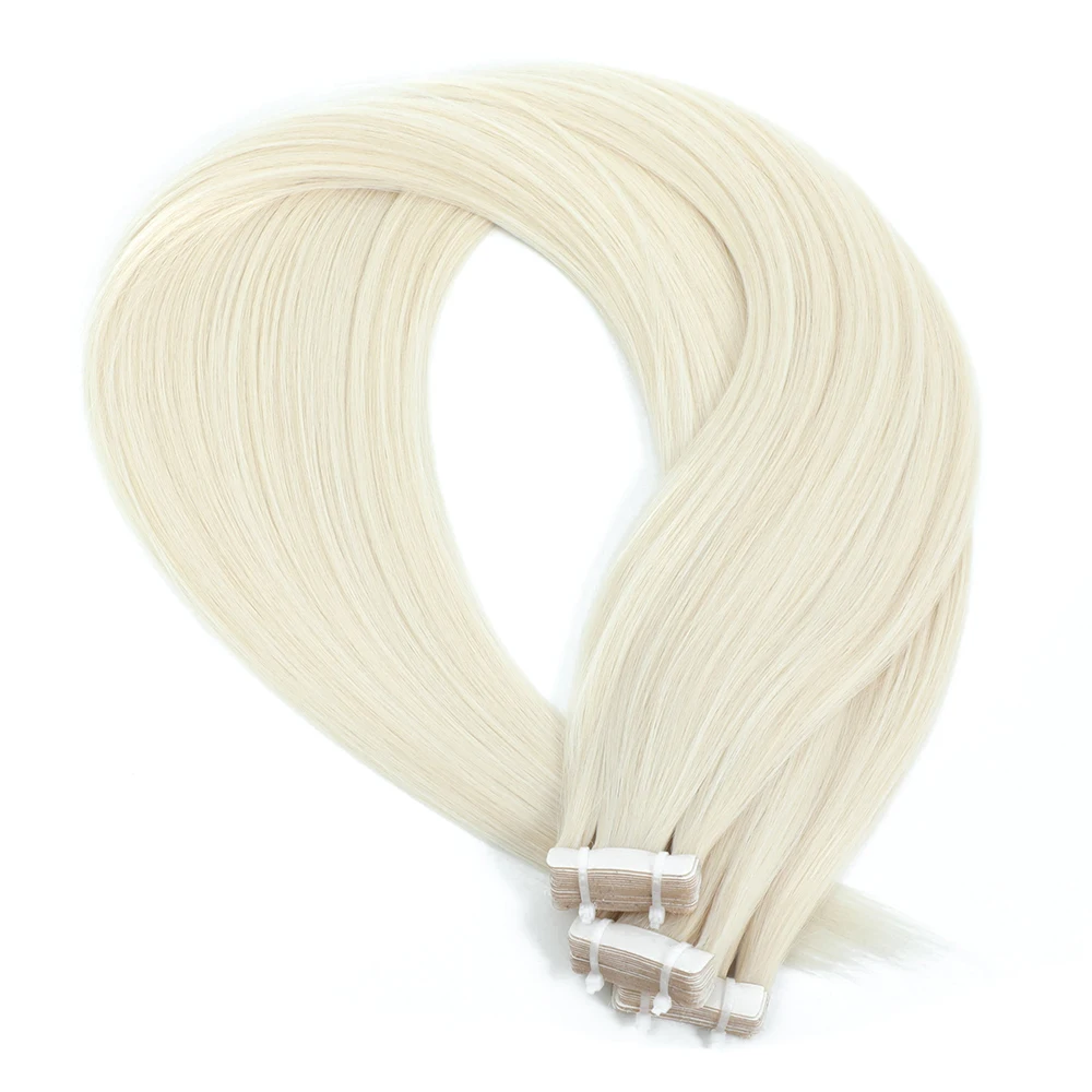 Synthetisches Klebeband in Haarverlängerungen, gerade, weiß, doppelseitig, unsichtbar, natürliches Klebeband im Haar, Hochtemperaturfaser für Frauen