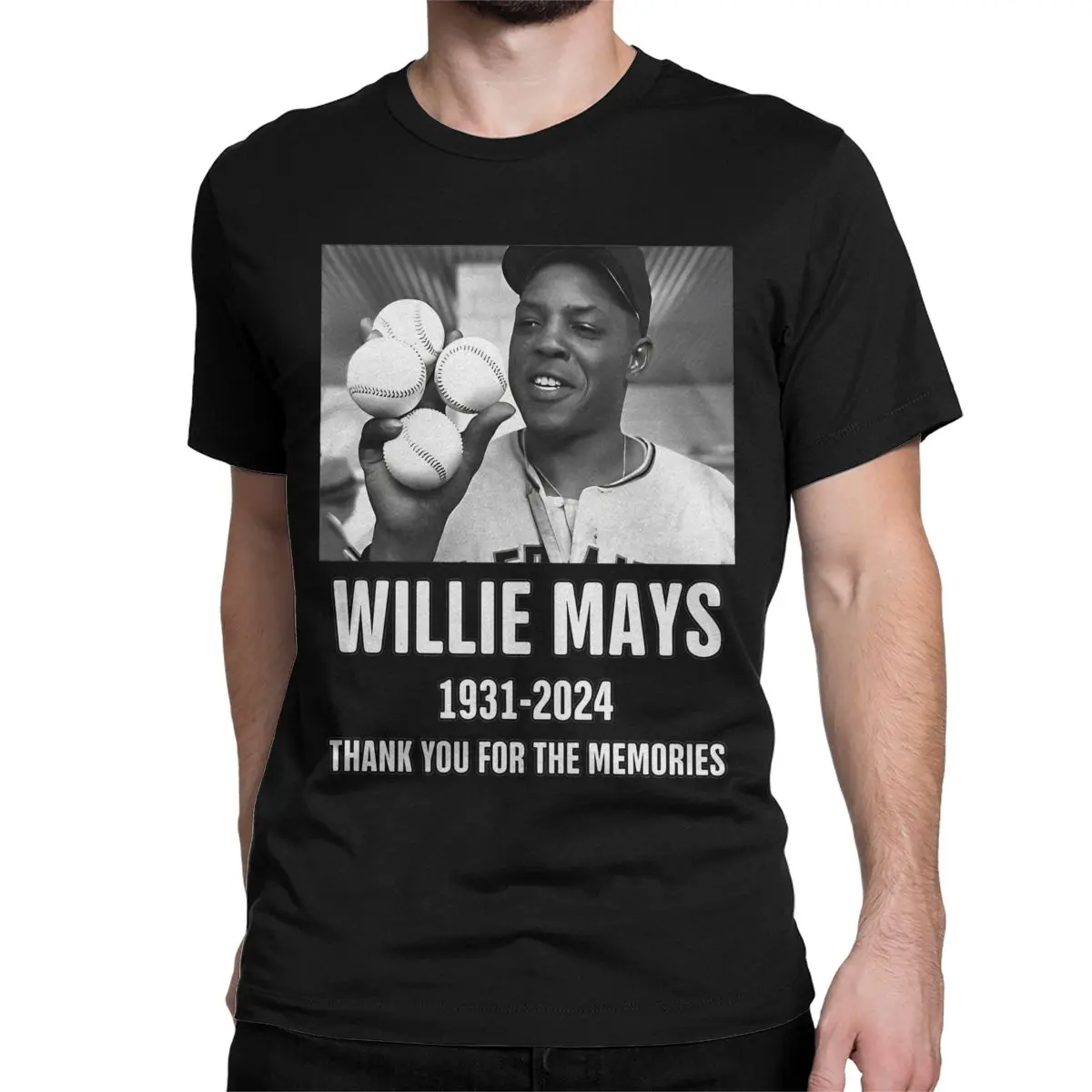 Men Women T-Shirts RIP Willie Mays Vintage Cotton Tees Short Sleeve Baseball T Shirts Crewneck Clothing Printing