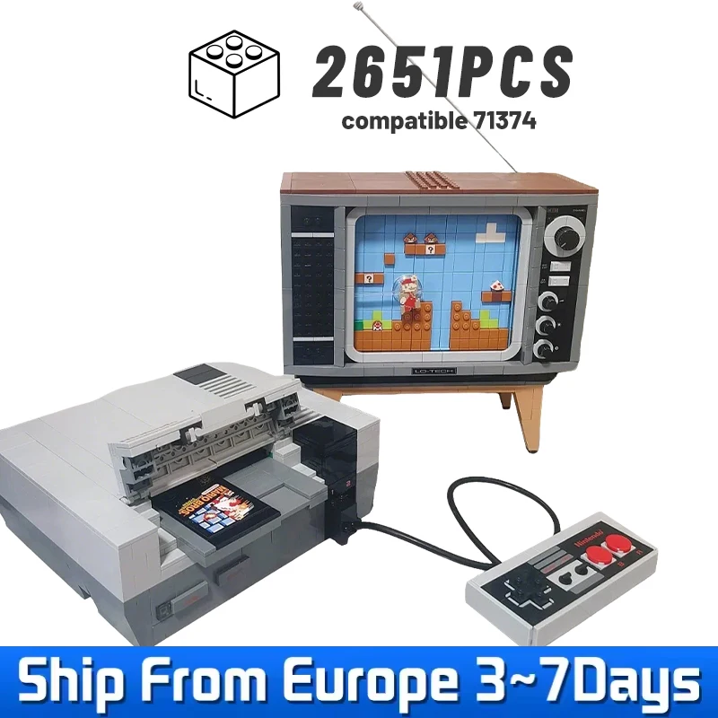 2651 stks Super NES TV Game Console Bricks Model Moc Modulaire Bouwstenen Speelgoed Educatief Party Kids Geschenken Compatibel 71374 - afbeelding 1
