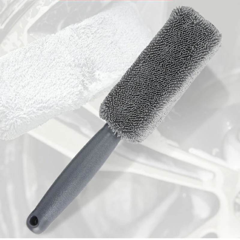 

Automotive Car Tire Cleaner Brush Superfine Fiber Vehicles Cleaning Car Detailing Gray Color