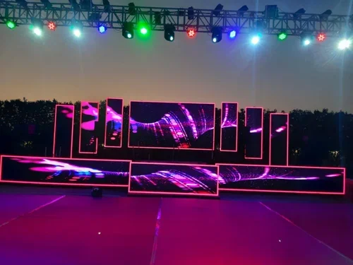 Volledig kleurenscherm 7680Hz HD LED videowall binnen/buiten verhuur evenementen kerkpodium modulair LED display scherm