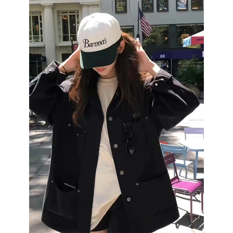 

Ретро-куртка American East Gate 26 осенних цветов из вельвета с воротником-стойкой, рабочая одежда, женская, стандартной длины, с длинными рукавами