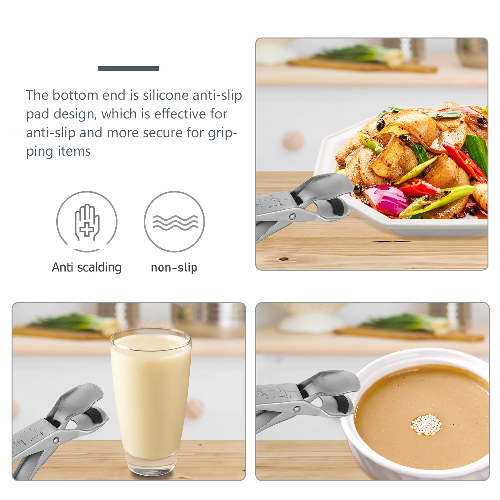 

Anti-scalding Bowl and Plate Clip Hot Multi-functional Kitchen Clamp Gripper Stainless Steel