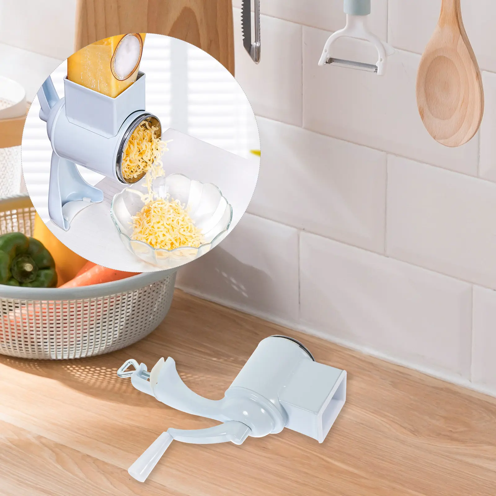 

Manual Hand-Cranking Nuts Grinder Multifunctional Cheese Grater Household Heavy-Duty Metal Cheese Grating Tool Kitchen Accessory