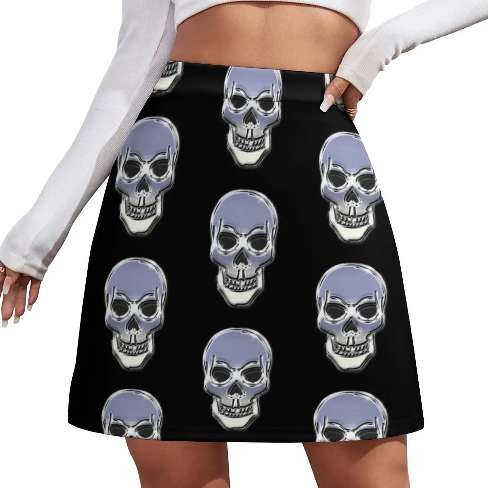 

CHROME SKULL # 1 Mini Skirt Skirt for girls Summer skirt Dresses shorts Mini