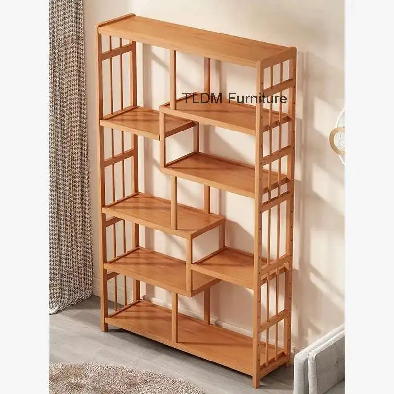 

Bamboo Simple Bookcases Multi-layer Storage Bookshelf Modern Living Room Furniture Home Book Organizer Rack Desk Display Stand Y