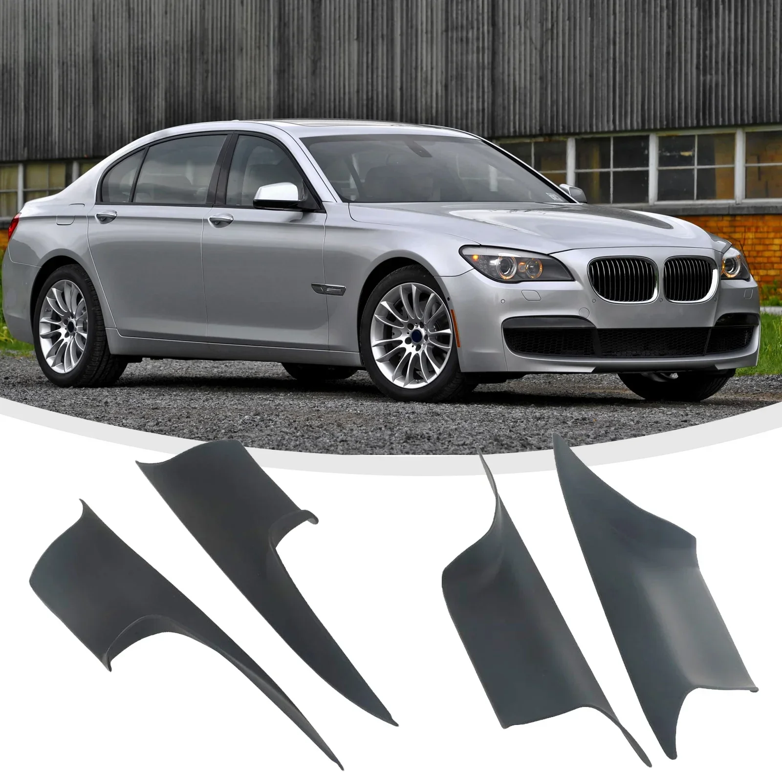 4PCS Car Door Inner Front Handle Brace Black Cover For BMW 7Series F01/F02 2008-2015 Door Pull Handle Covers OEM 51419115501