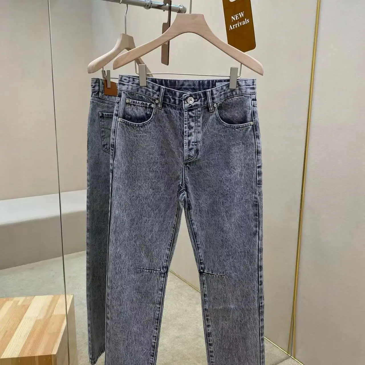 

Italy BC summer new fashion old money style gray simple slim jeans