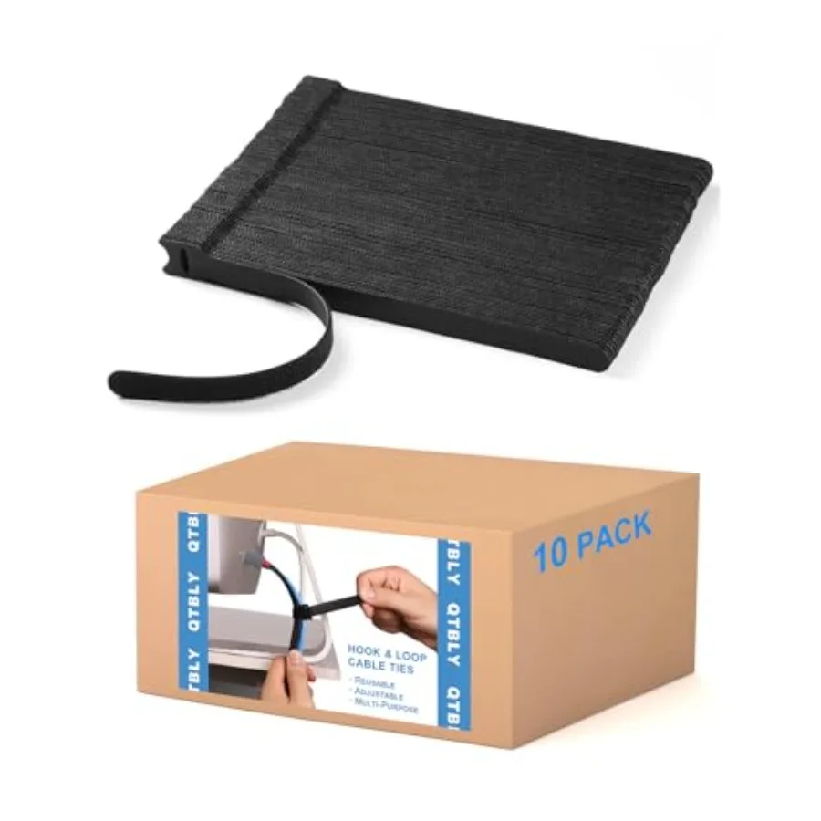

0 Reusable Cable Ties Adjustable Cord Wraps Cable Straps Hook and Loop Cord Organizer Cable Management x 10 Packs