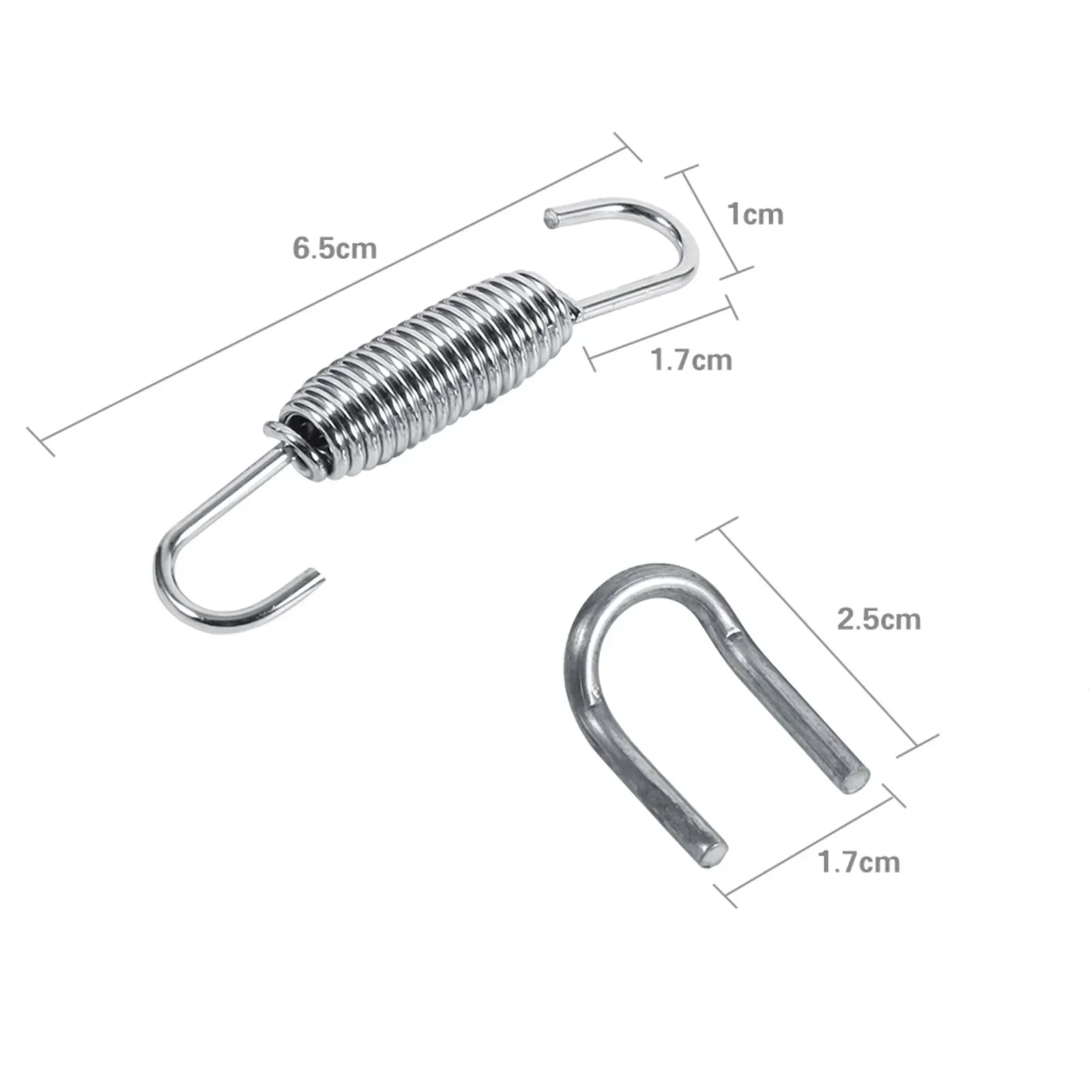 2x Motorcycle Exhaust System Fully Rotatable Mounting Springs Stainless Steel
