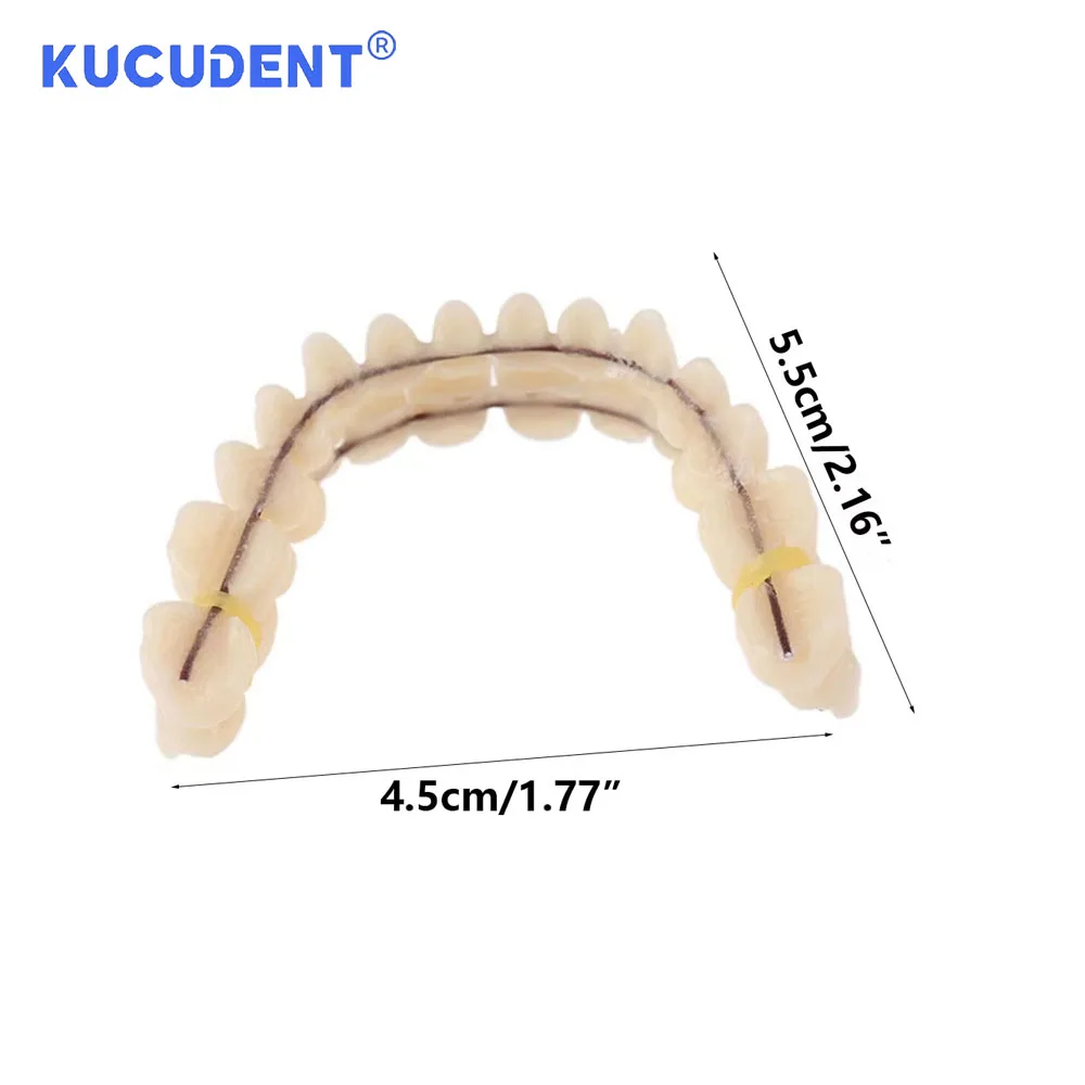 KUCUDENT 28 Pz Dentale Acrilico Resina Sintetica Denti Protesi Falso Falso Superiore Inferiore Anteriore Bocca Completa Ombra A2/A3