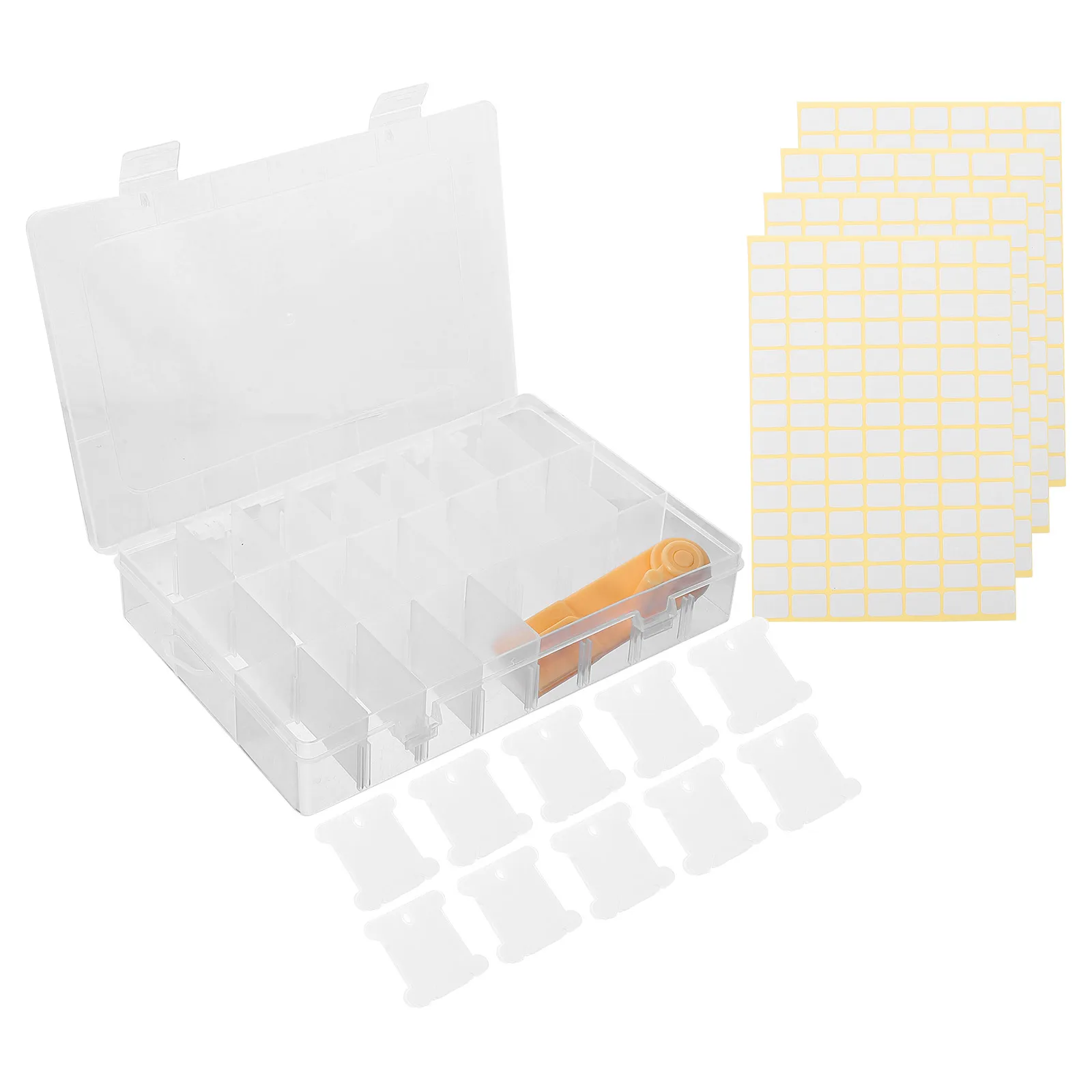 

1 set Storage Box Set Organizer Embroidery Winding Plates Sewing Craft Tool Plastic Holder DIY Cord Wrap Beads Pins Storage