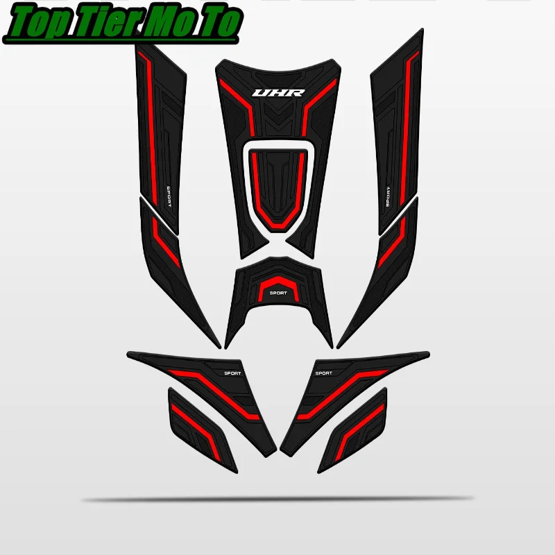 Protector Anti Slip Tank Pad Sticker Fishbone patch Gas Knee Grip Traction Side Pad 3M Decal New Fit For Haojue UHR150 2022-2026
