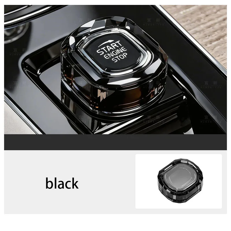 For Volvo XC60 S90 XC90 S60 V90 Central Control One Click Start Purple Crystal Knob Cover Interior Car Accessories