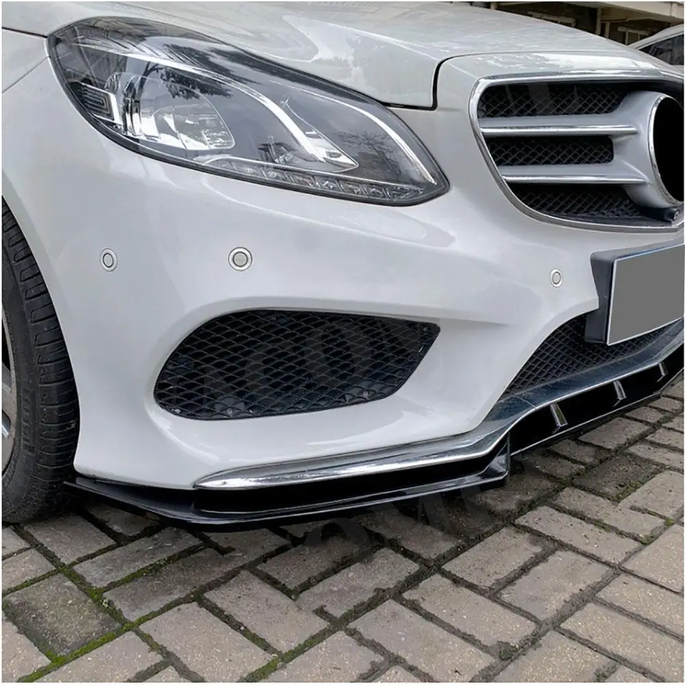 VACOMUL Carbon Car Front Bumper Spoiler Lip for Mercedes Benz W212 E250 E350 E400 E550 Sport 2013-2015 Gloss Black view 4