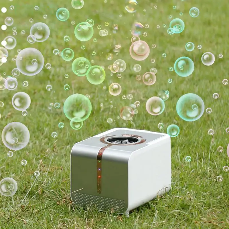 Bubble Maker For Kids Bubble Toy With LED Lights Includes 12 Packs Bubble Liquid Bubble Machine For Indoor And Outdoor