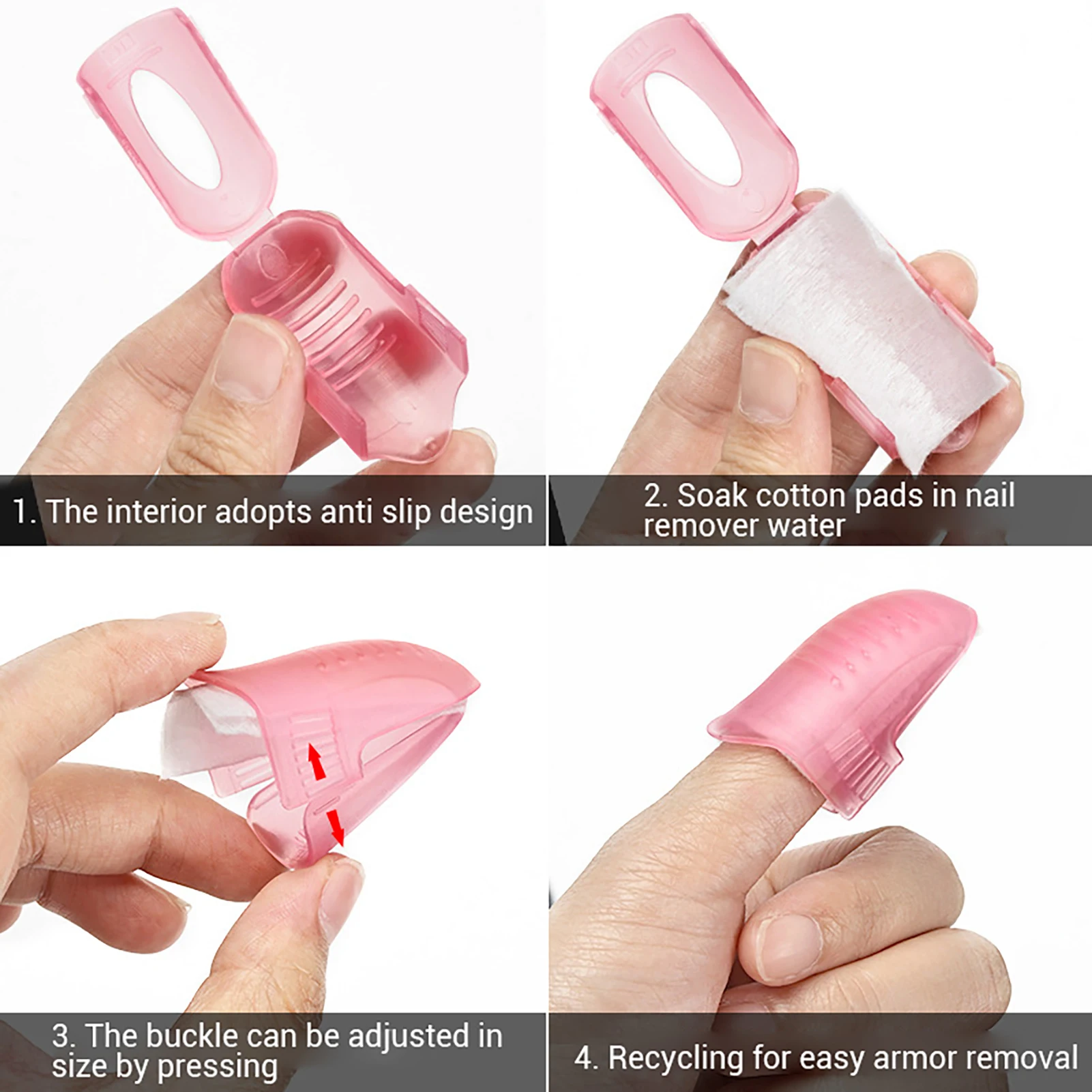 Lot de 5 clips pour enlever le vernis à ongles, facile à utiliser, clip sûr pour femmes, nail art