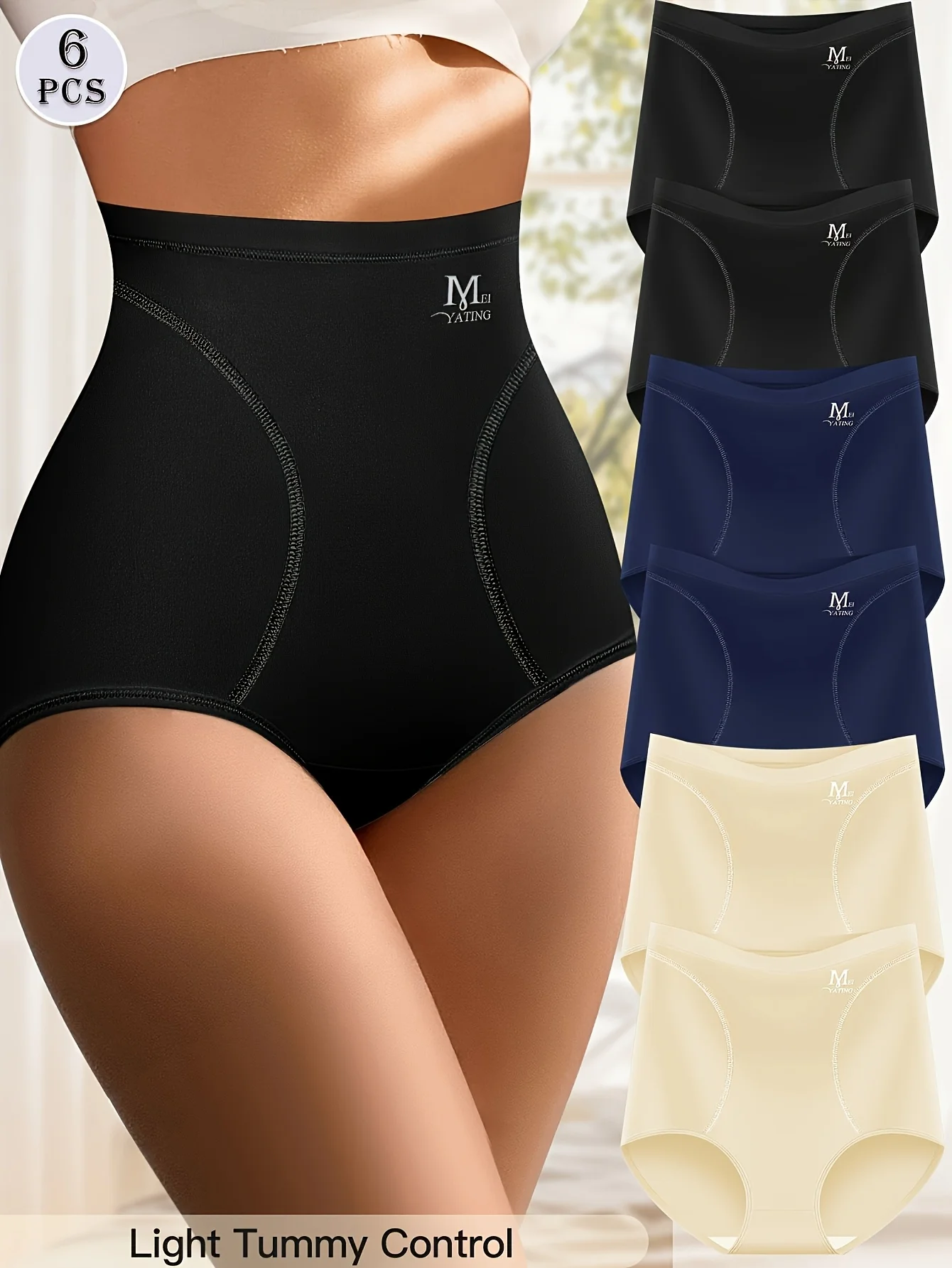 

6 PacksHot Sale Women's Underwear Panties Stretch Tight Belly Tummy Control Full Briefs Panty Summer Lightweight style