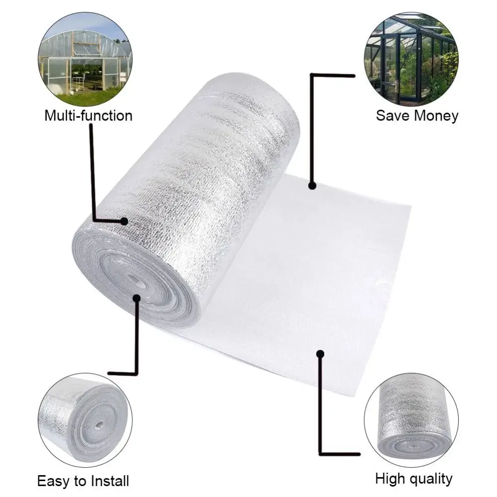 5m/10m Wall Insulation Film Aluminum Foil Waterproof Radiator Reflective Film Thickened Sunscreen Wall Shade Protector Pad