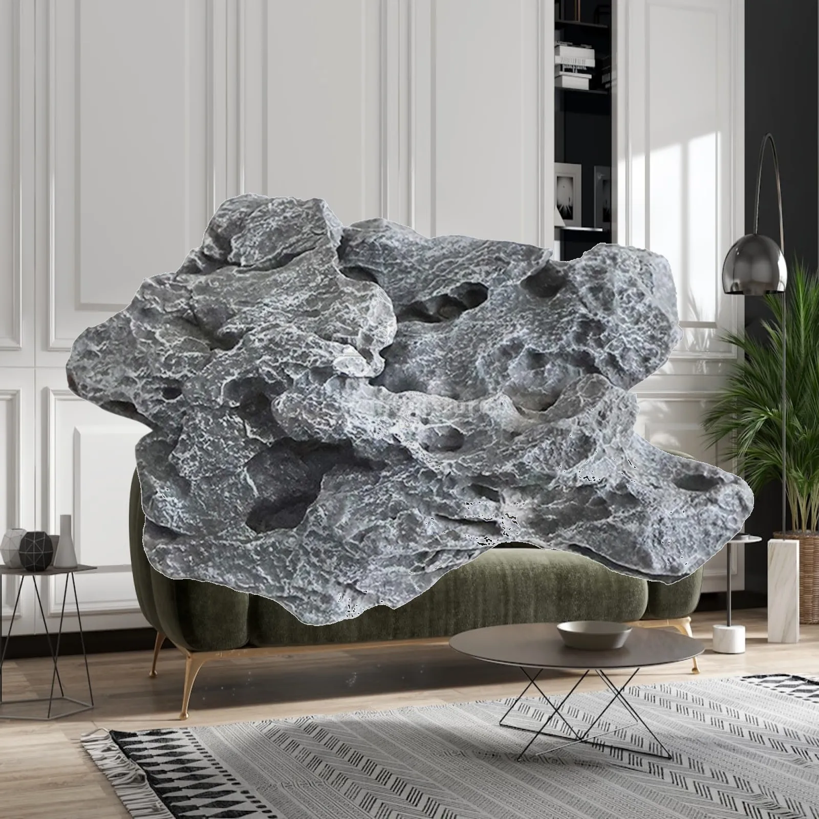 Artificial Faux Landscape Rock Garden Decoration Accessories Gray for Landscaping Projects Multipurpose Yard Ornament