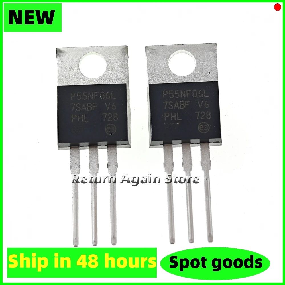 

10PCS/LOT STP55NF06L mosfet P55NF06L TO-220 N-ch 50V 60V