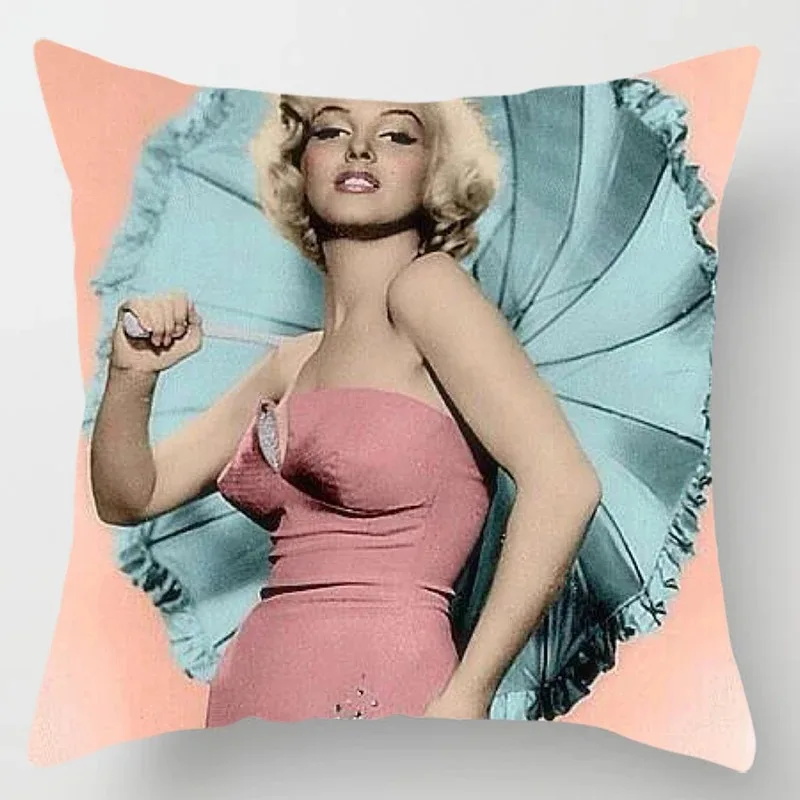 Celebrity Blow Bubbles Pillow Case Decorative Polyester Square Cushion Cover Decorative Home Sofa Pillowcase 45*45cm