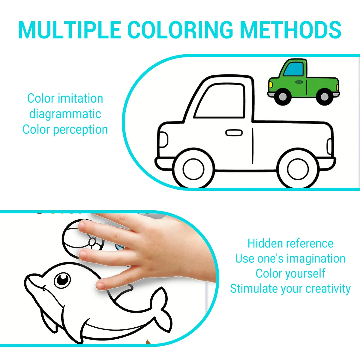 Colorful Animal Children's Coloring Books - Two options available, multi-field coloring books, educational and creative gifts