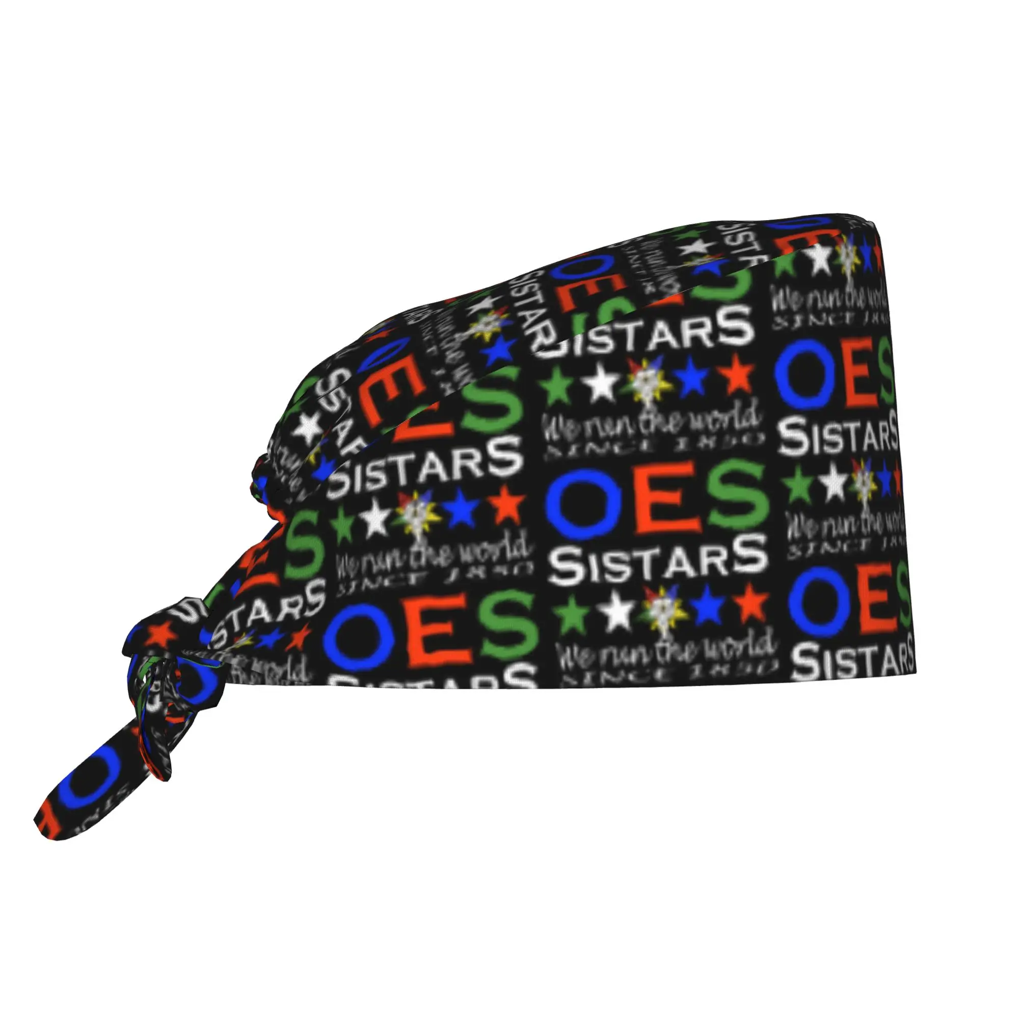 Funny OES Order Of The Eastern Star Logo We Run The World Scrubs Cap Surgical Hats Operating Room Cap Nursing Cap Lab Works Hat