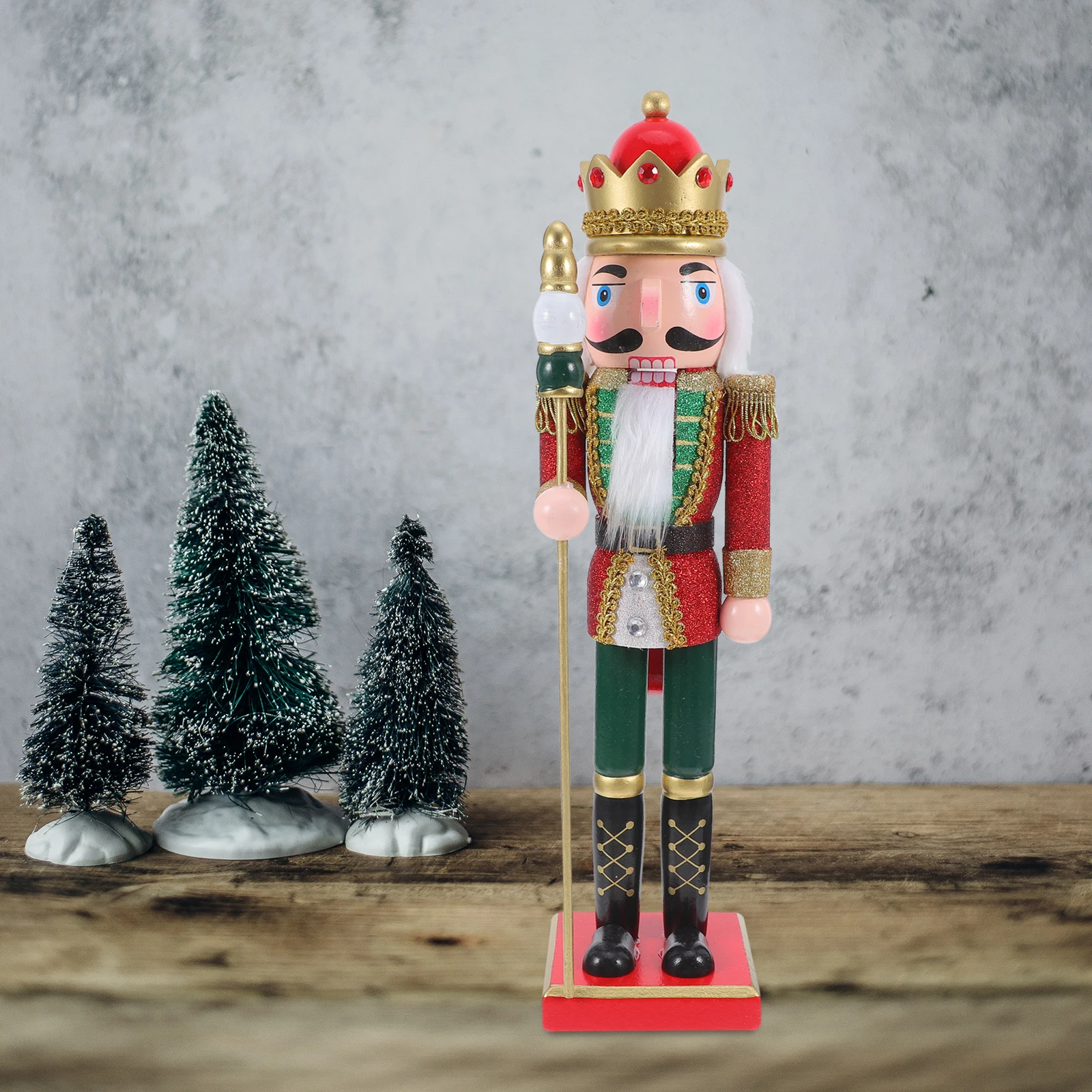 

Christmas Nutcracker Decoration Wooden Table Centerpiece Holiday Home Decor for Mantel Shelf Kitchen Countertop Traditional