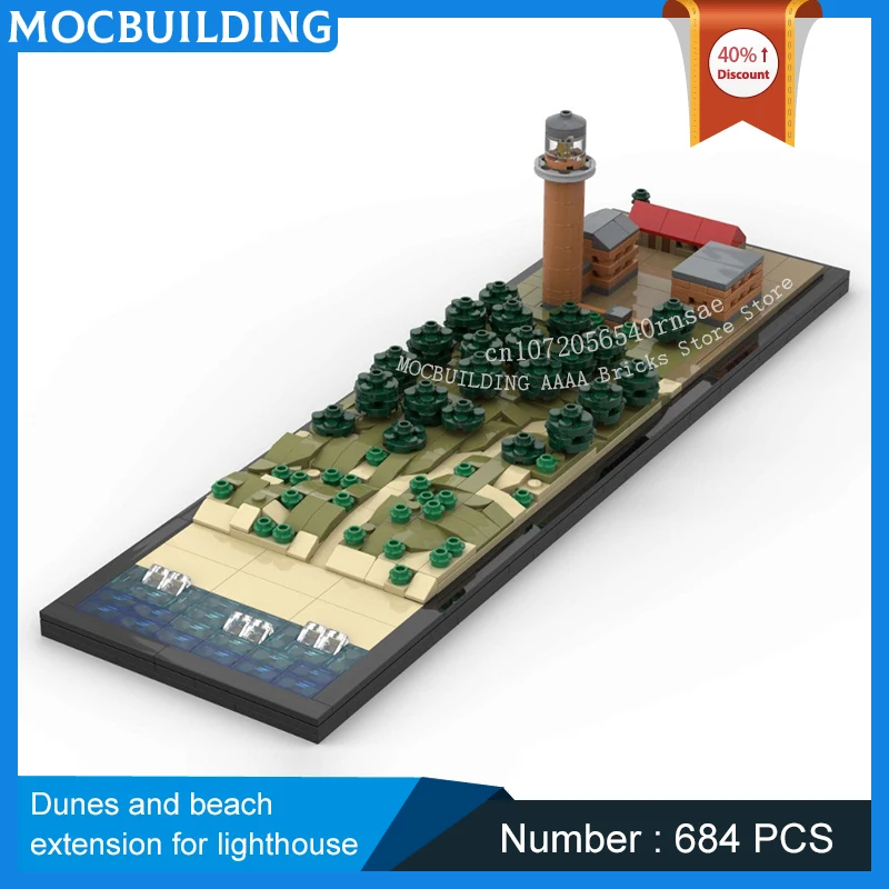 MOC Building Blocks City Iconic Architecture Dunes And Beach Extension For Lighthouse Model Assemble Bricks Toys Display Gifts