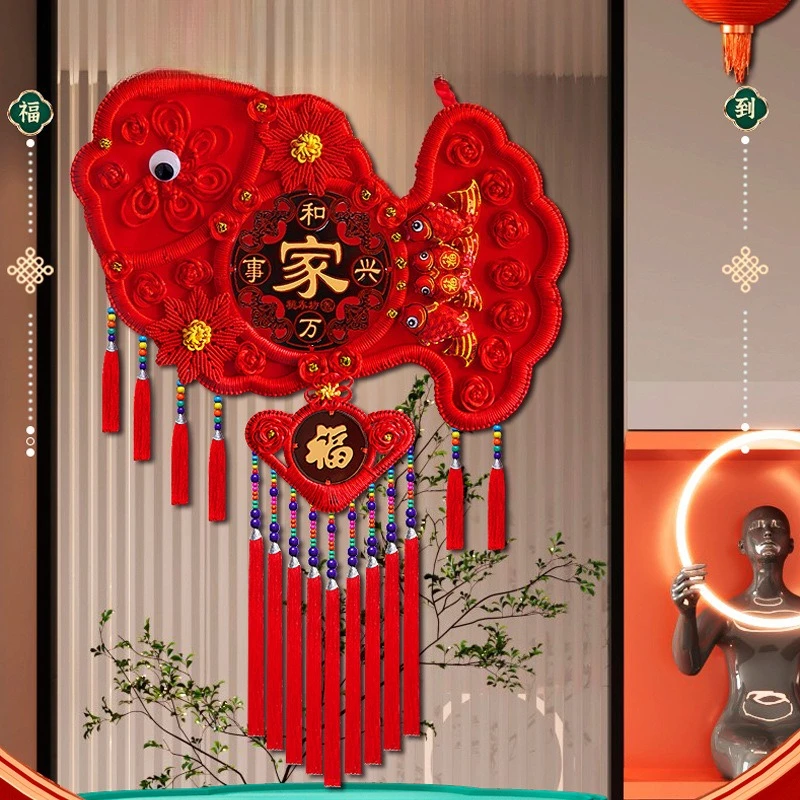 

knot fish pendant living room porch housewarming new home TV background wall Chinese New Year decoration