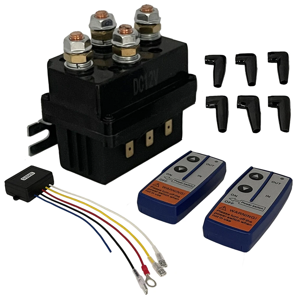 RESO   Universal 4x4 12V 500Amp HD Contactor Winch Control Solenoid Twin Wireless Remote Control Controller